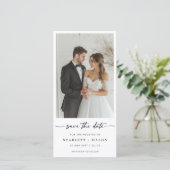 Eenvoudig Elegeant Schrift Foto Trouwbladwijzer Save The Date (Staand voorkant)