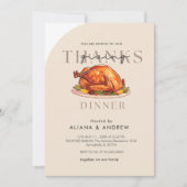 Eenvoudig Elegent Modern Thanksgiving Diner Kaart (Voorkant)