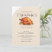 Eenvoudig Elegent Modern Thanksgiving Diner Kaart (Staand voorkant)