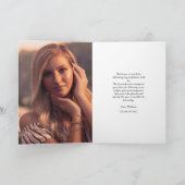 Eenvoudig Ellegant Schrift 2 Foto Afstudeer Dankje Bedankkaart (Binnen)