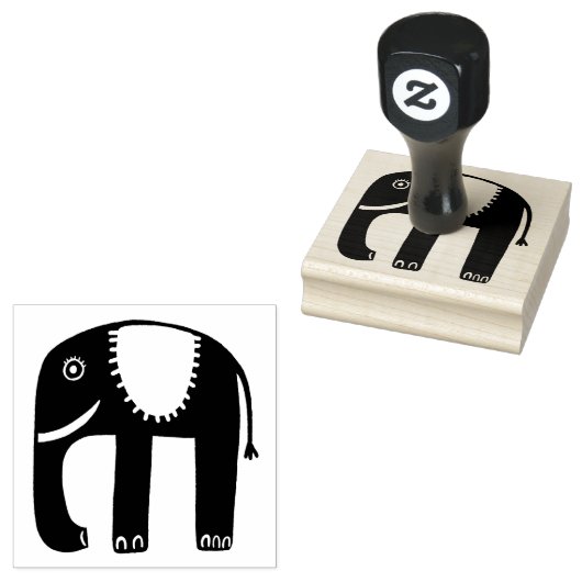 Eenvoudig, ellephant, modern 	rubberstempel (Gestempeld)