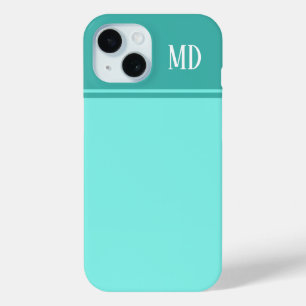 Eenvoudig en Blauwgroen blauw gestreept monogram