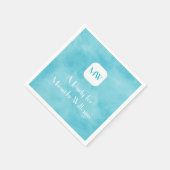Eenvoudig en Chic Aqua Turquoise Monogram met naam Servetten (Hoek)