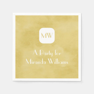 Eenvoudig en Chic Goldenrod Yellow Monogram en naa Servet