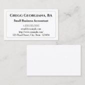 Eenvoudig en Elegant Accountant Visitekaartje (Voorkant / Achterkant)