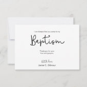 Eenvoudig en elegant Baptisme-Baby, bedankt voor j (Achterkant)