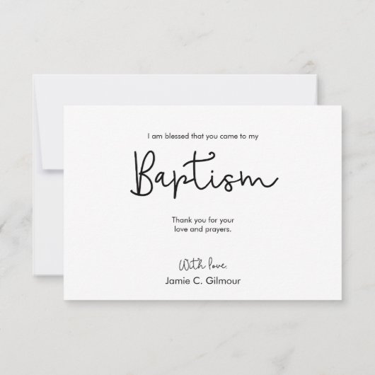 Eenvoudig en elegant Baptisme-Baby, bedankt voor j (Achterkant)