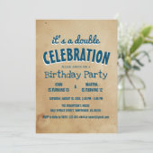 Eenvoudig en elegant Beige Dubbel Verjaardagsfeest Kaart (Staand voorkant)