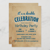 Eenvoudig en elegant Beige Dubbel Verjaardagsfeest Kaart (Voorkant / Achterkant)