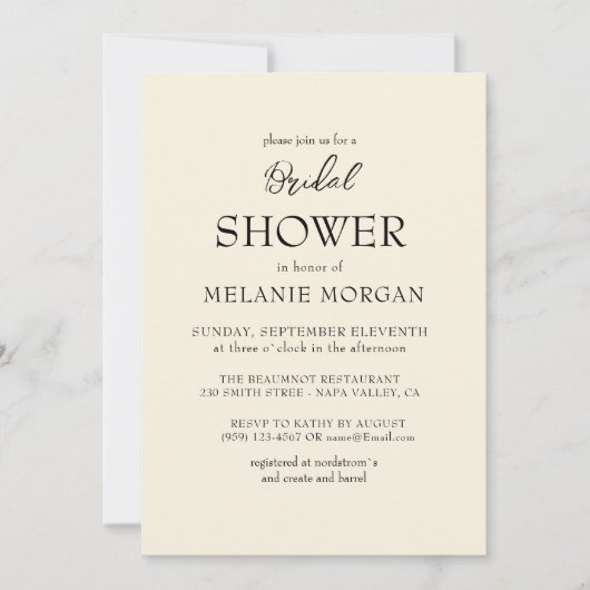 Eenvoudig en elegant beige Vrijgezellenfeest Kaart (Voorkant)