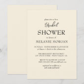 Eenvoudig en elegant beige Vrijgezellenfeest Kaart (Voorkant / Achterkant)