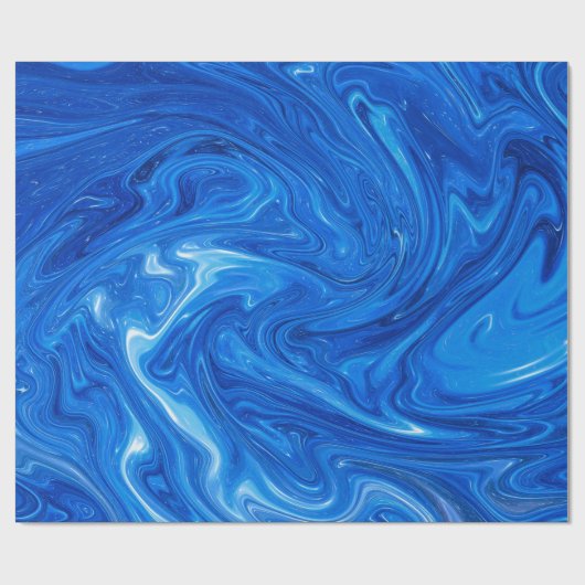 Eenvoudig en elegant blauw Abstract kunstwerk | Cadeaupapier (Vlak)