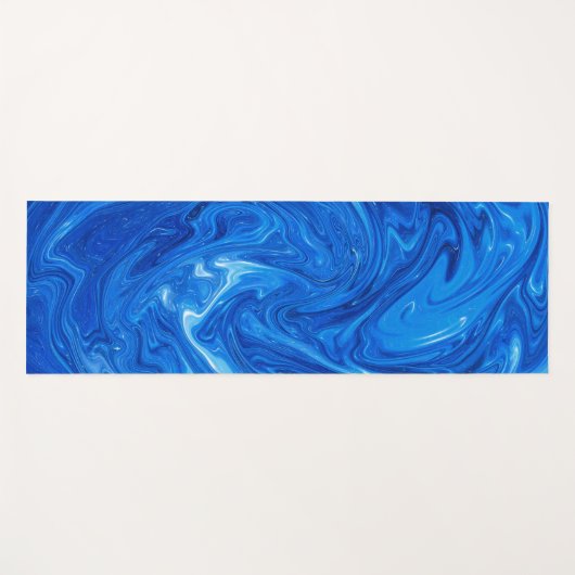 Eenvoudig en elegant blauw Abstract kunstwerk | Yogamat (Voorkant (horizontaal))