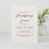 Eenvoudig en Elegant Canvas Thanksgiving Diner Kaart (Staand voorkant)