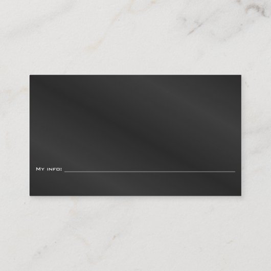 Eenvoudig en elegant gewoon zwart visitekaartje (Achterkant)