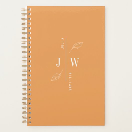Eenvoudig en elegant Indische Geel Monogram Planner (Voorkant)