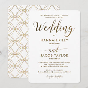 Eenvoudig en elegant koper kijken met White Weddin Kaart