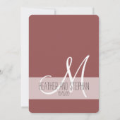 Eenvoudig en elegant Marsala rood wit monogram Kaart (Achterkant)