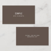 Eenvoudig en elegant minimalistisch bruin visitekaartje (Voorkant / Achterkant)