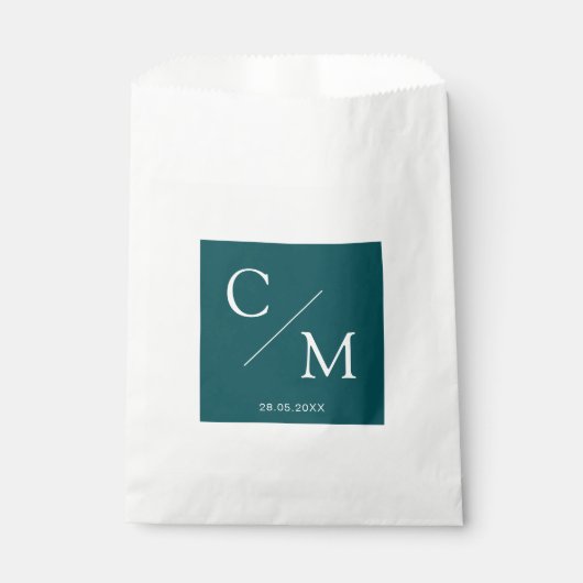 Eenvoudig en elegant monogram bedankzakje (Voorkant)