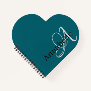 Eenvoudig en elegant monogram en naam notitieboek