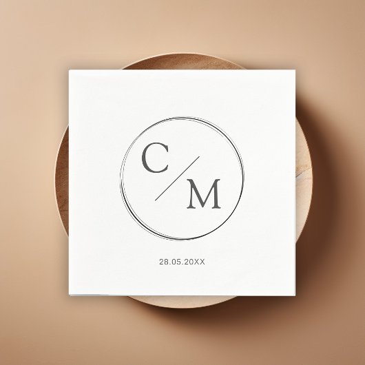Eenvoudig en elegant monogram Serviette Napkins Servet