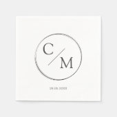 Eenvoudig en elegant monogram Serviette Napkins Servet (Voorkant)