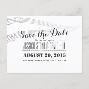 Eenvoudig en elegant Musical Wedding Save the Date Aankondigingskaart