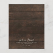 Eenvoudig en Elegant Rustic Wood Lights trouwbroch Flyer (Achterkant)