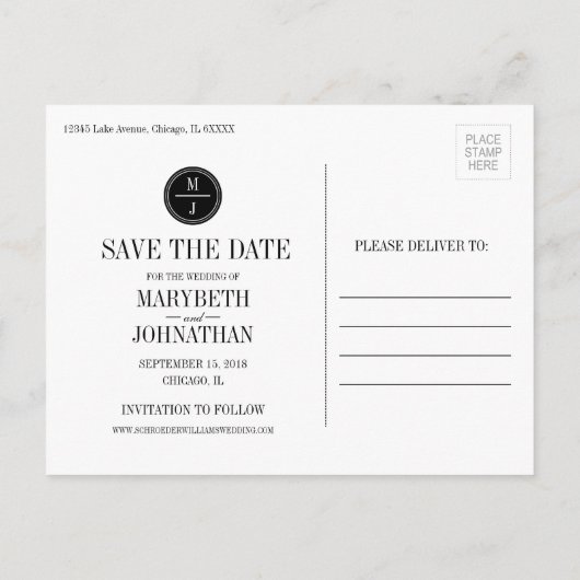 Eenvoudig en elegant sparen het Briefkaart van de (Achterkant)