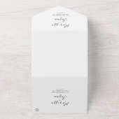 Eenvoudig en elegant zwart-wit huwelijk all in one uitnodiging (Buitenkant)