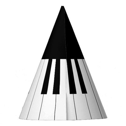 Eenvoudig en elegant zwart-wit piano-toetsenbord feesthoedjes (Achterkant)