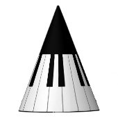 Eenvoudig en elegant zwart-wit piano-toetsenbord feesthoedjes (Voorkant)