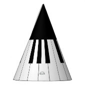 Eenvoudig en elegant zwart-wit piano-toetsenbord feesthoedjes (Links)