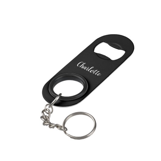 Eenvoudig en elegant zwart-wit piano-toetsenbord mini flessenopener (Achterkant Gekanteld)