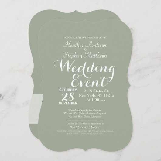 Eenvoudig en elegant zwart zwart monogram kaart (Voorkant / Achterkant)