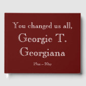 Eenvoudig en Gepersonaliseerd begrafenis/Memorial  Gastenboek (Voorkant)