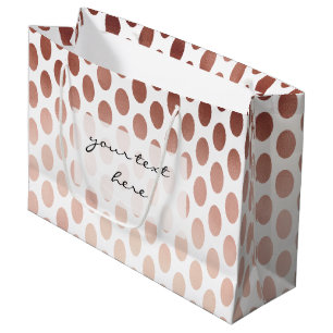 eenvoudig en helder roos goudpolka - dots patroon large cadeautasje