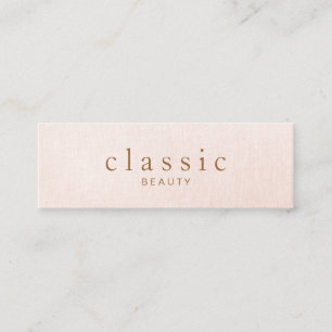 Eenvoudig en klassiek fraai, roze linen mini visitekaartje