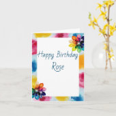 Eenvoudig en kleurrijk ontwerp in hoek, verjaardag kaart (Gele Bloem)