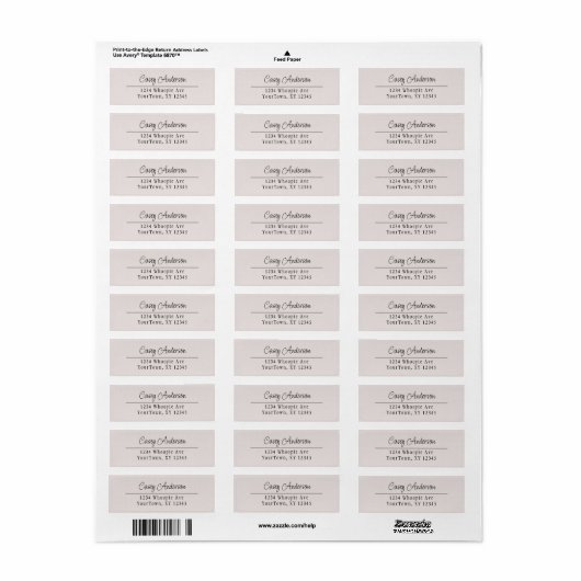 Eenvoudig en minimaal Casual, informeel crème rein Etiket (Full Sheet)