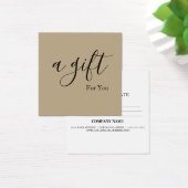 Eenvoudig en modern bedrijfscadeaubon vierkante visitekaartjes (Bureau)