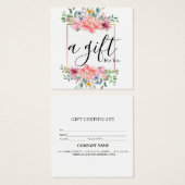 Eenvoudig en modern bedrijfscadeaubon vierkante visitekaartjes (Voorkant /achterkant)