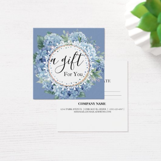 Eenvoudig en modern bedrijfscadeaubon vierkante visitekaartjes (Bureau)
