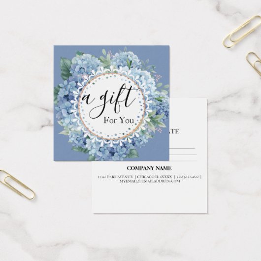 Eenvoudig en modern bedrijfscadeaubon vierkante visitekaartjes (Kantoor)