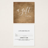 Eenvoudig en modern bedrijfscadeaubon vierkante visitekaartjes (Voorkant /achterkant)