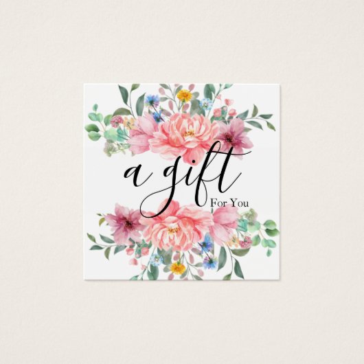 Eenvoudig en modern bedrijfscadeaubon vierkante visitekaartjes (Voorkant)