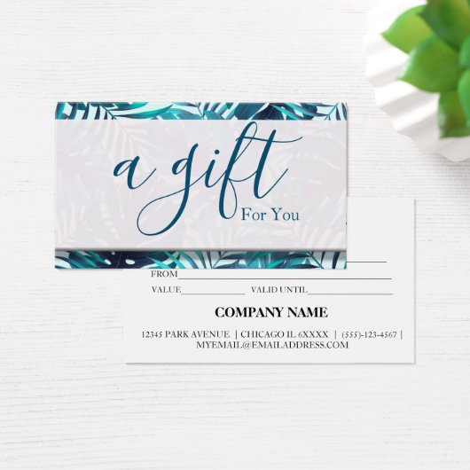 Eenvoudig en modern bedrijfscadeaubon visitekaartje (Bureau)