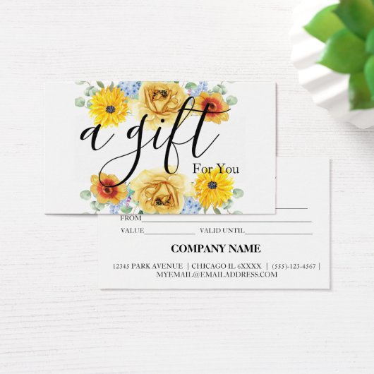 Eenvoudig en modern bedrijfscadeaubon visitekaartje (Bureau)