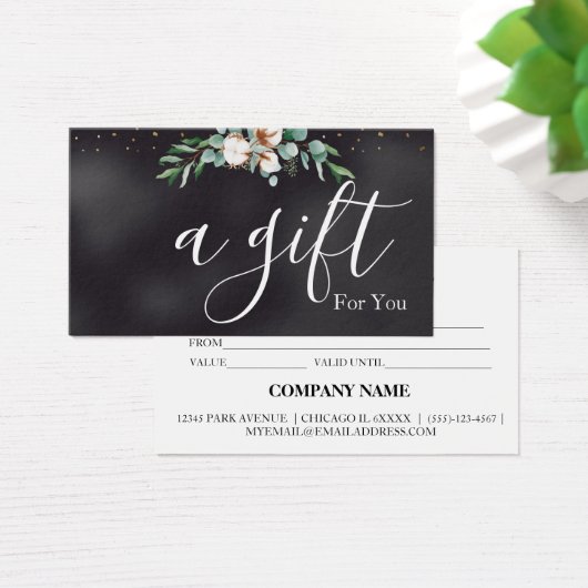 Eenvoudig en modern bedrijfscadeaubon visitekaartje (Bureau)
